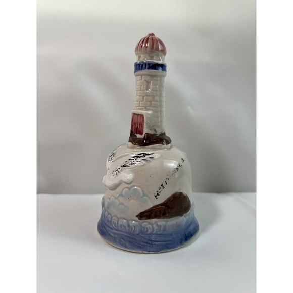 Vintage Porcelain Bell Souvenir Lighthouse Sea Gulls Made in Japan - Picture 4 of 5